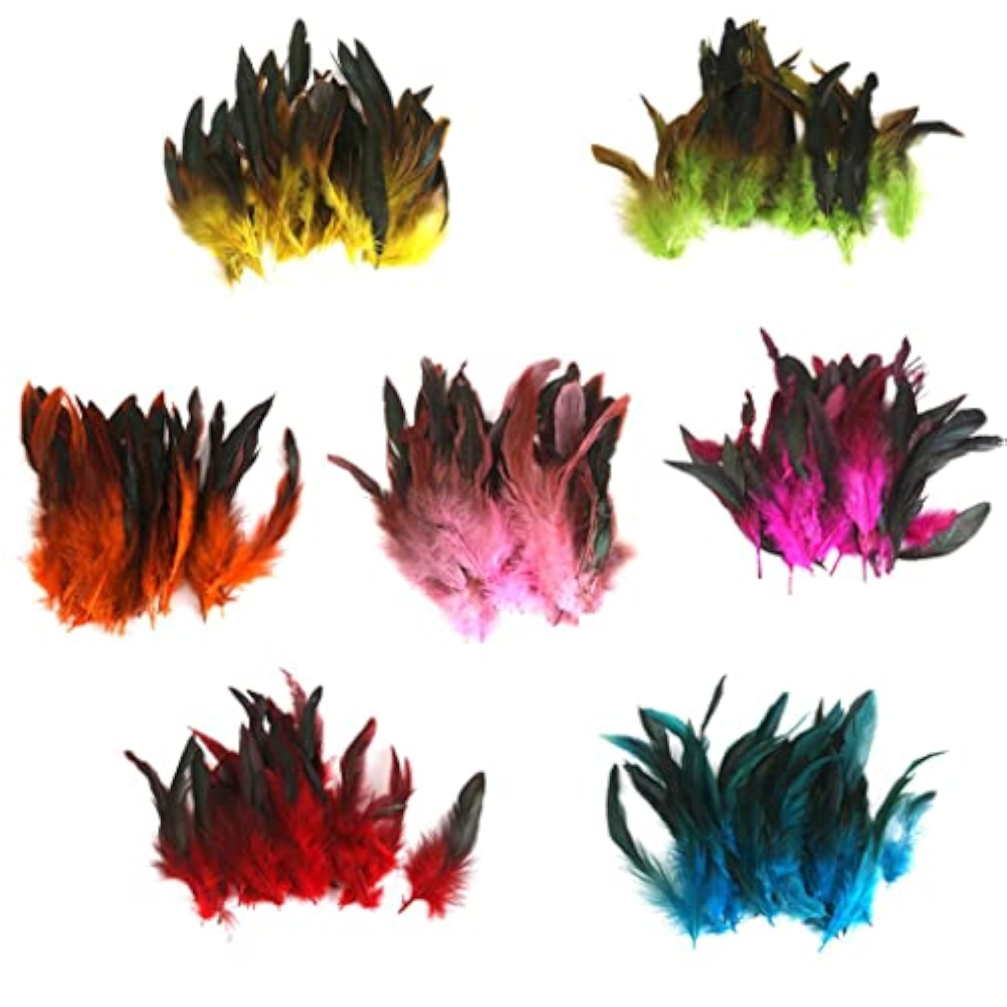Wholesale 50 Beautiful Rooster Feathers, Yellow